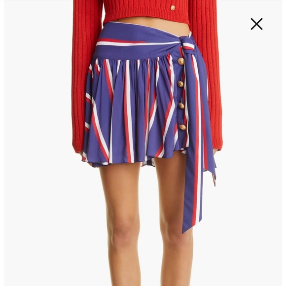 balmain paris striped tie mini skirt - Picture 1 of 15